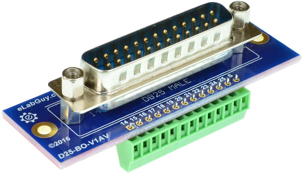 DB25 Male Printer Port vertical connector Breakout Board